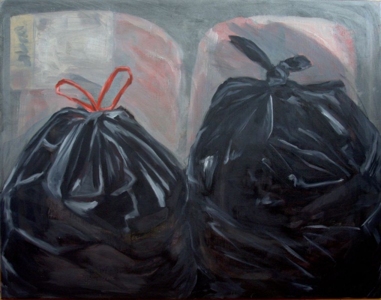 Dvije_vrece_za_smece_-_ulje_na_platnu,_70x90x2_cm,_2026_ 