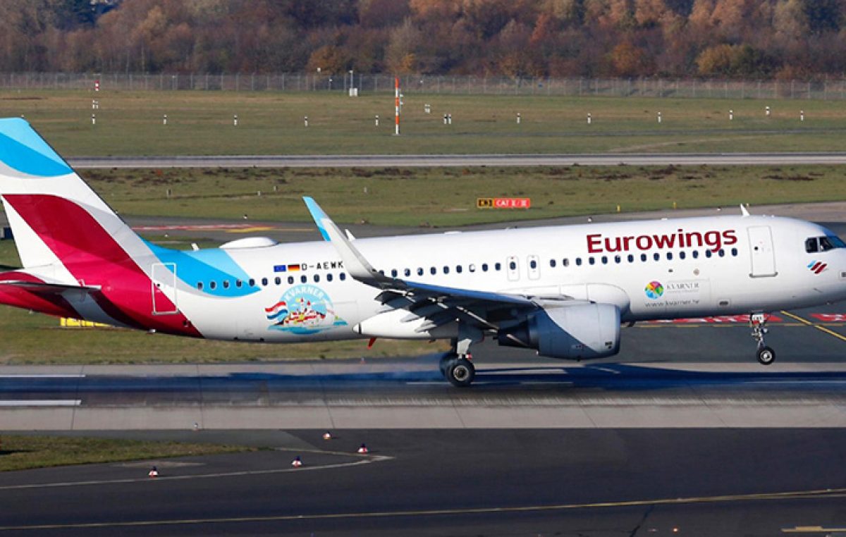 Leteća promocija Kvarnera diljem Europe – Zrakoplov Eurowingsa oblijepljen promo naljepnicama naše regije