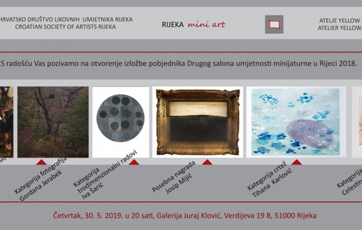 Nagrađeni autori Drugog salona umjetnosti minijature Rijeka mini art 2018 izlažu u Galeriji Juraj Klović