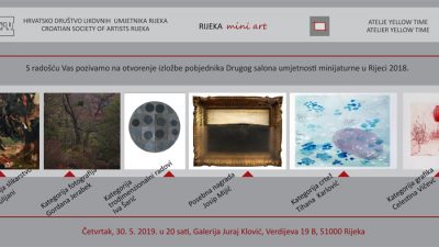 Nagrađeni autori Drugog salona umjetnosti minijature Rijeka mini art 2018 izlažu u Galeriji Juraj Klović