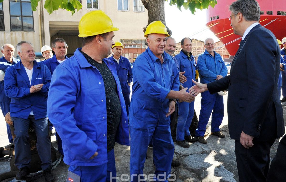 FOTO Premijer Plenković u posjeti riječkom brodogradilištu: Na nama je da omogućimo dugoročnu budućnost 3. maja