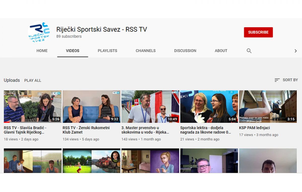 Riječki sportski savez pokrenuo RSS TV – vlastiti video kanal na YouTubeu