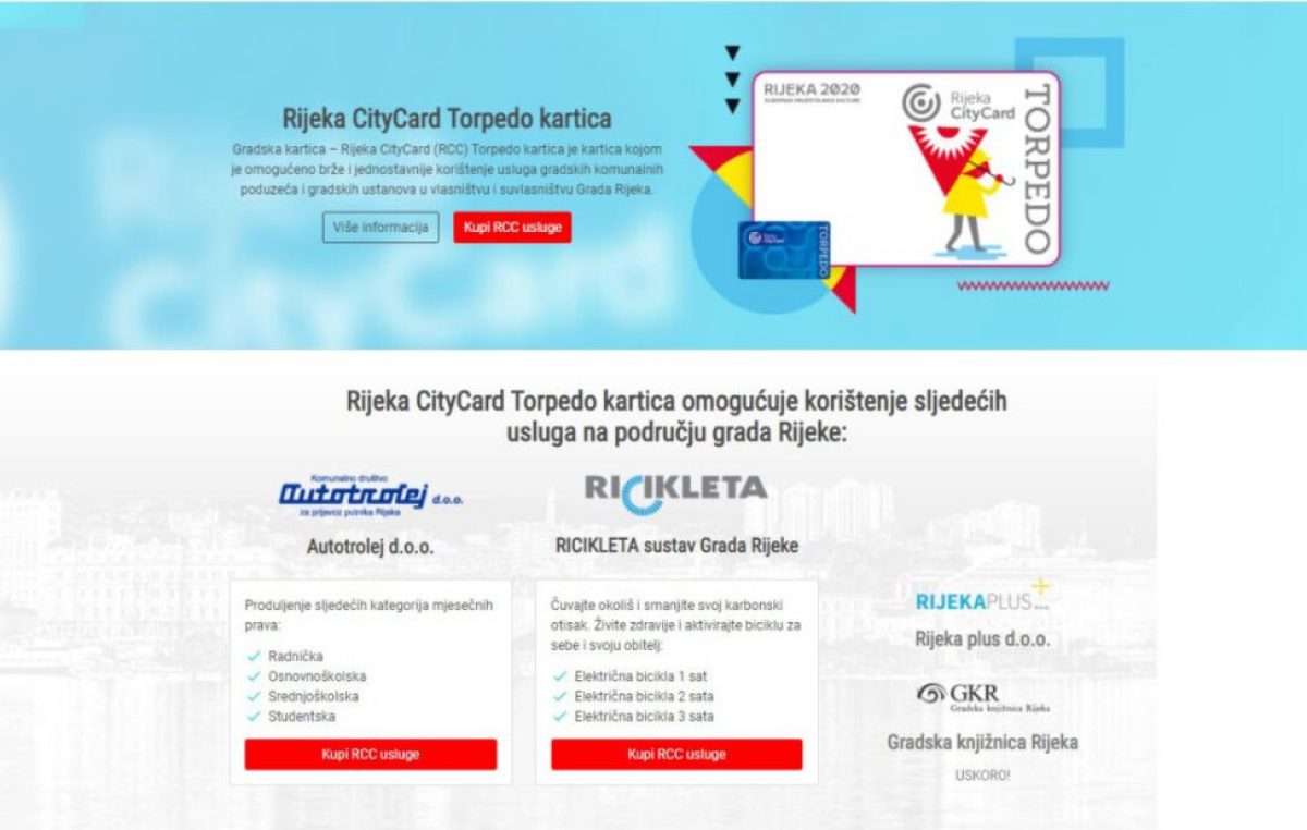 [VIDEO] Korisnicima Torpedo kartice omogućuje se online kupovina mjesečne karte Autotroleja i druge usluge putem web trgovine Rijeka CityCard