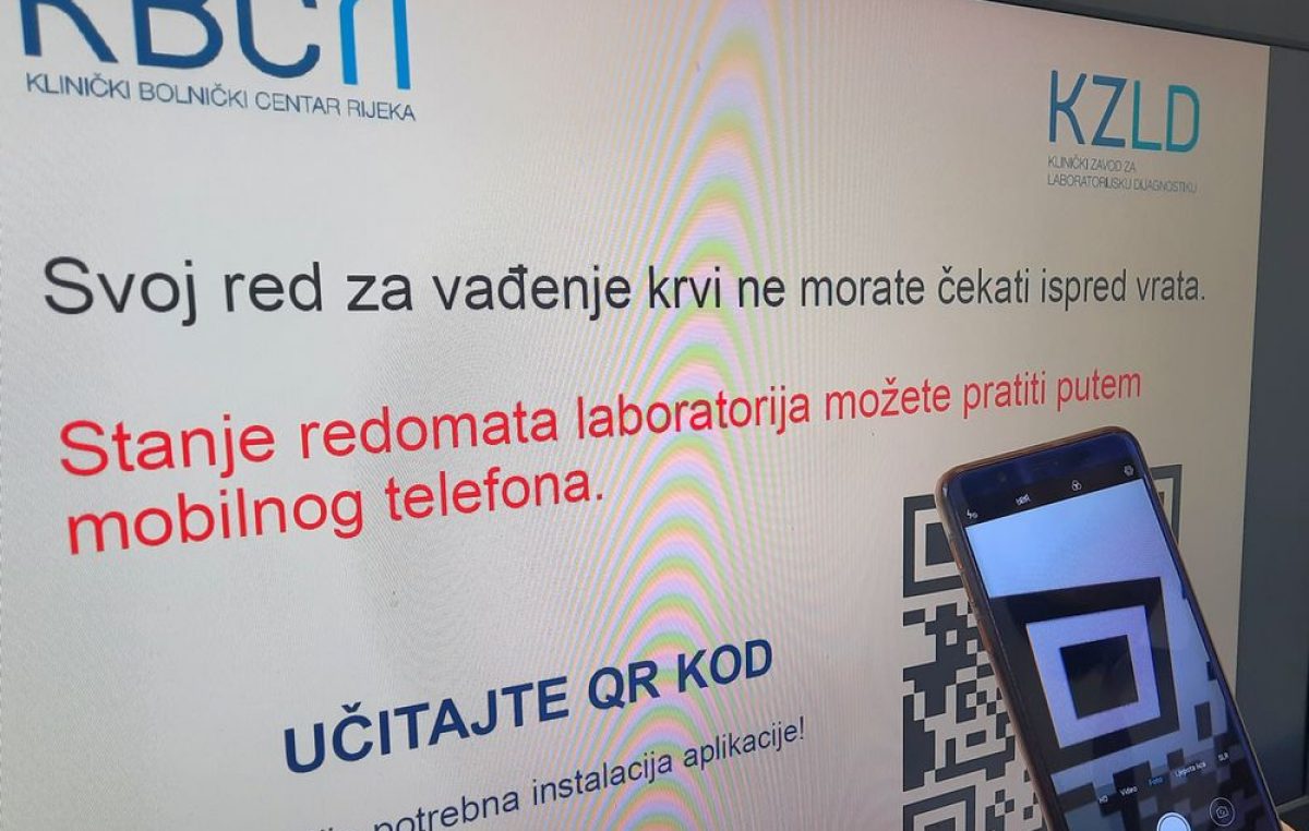 KBC Rijeka uveo online redomat: putem QR koda pacijentima olakšano čekanje u redu za vađenje krvi