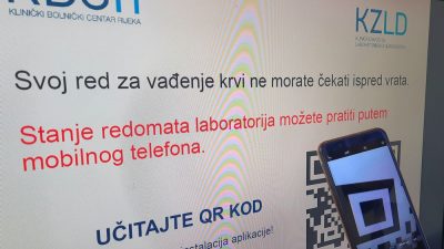 KBC Rijeka uveo online redomat: putem QR koda pacijentima olakšano čekanje u redu za vađenje krvi