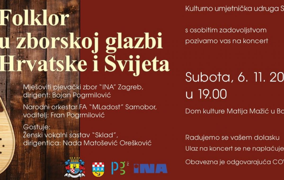 Zborski spektakl – Folklor u zborskoj glazbi Hrvatske i svijeta u Domu kulture „Matija Mažić“ u Bakru